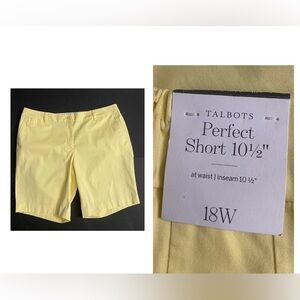 Talbots Women’s Perfect Shorts Yellow Size 18W